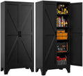 Letaya Metal Garage Storage Cabinets,76"Tall Large Tool Steel Lockers,Black by LetayaMetalCabinets