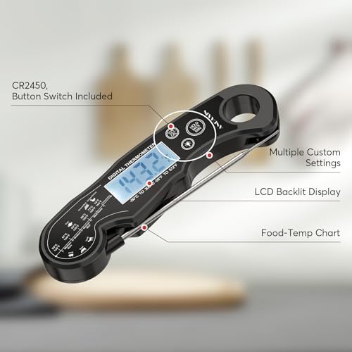 Meat Thermometer Digital - Fast Instant Read Food Thermometer for Cooking, Candy, Outside Grill, and Roast, Digital Food Thermometer with Backlight LCD & Calibration - Image 3