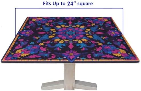 Square Card Table Tablecloth, Mandala Madness Pattern Printed on Washable Furniture Cover Square, Use for Weddings Baby Showers Events, Fit for 24" x 24" Square Tables - Image 5