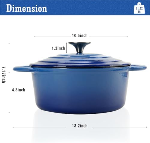 5 QT Enameled Cast Iron Dutch Oven with Self-Basting Lid - Image 2