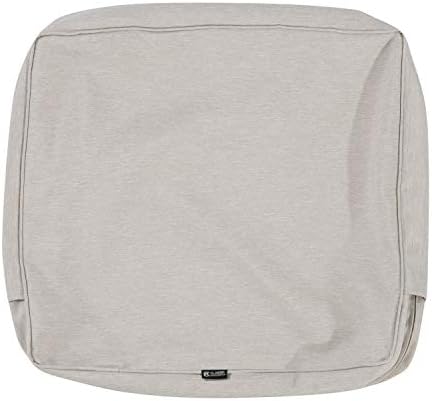 Classic Accessories Montlake FadeSafe Water-Resistant Patio Lounge Back Cushion Cover, 21 x 15 x 4 Inch, Heather Grey, Patio Furniture Cushion Covers by ClassicAccessories