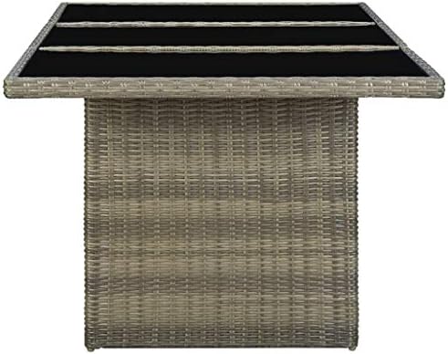 Garden Table Rectangular Brown Patio, Outdoor Furniture, Dining Tables for Kitchen, Deck, Balcony and Exterior Use - Image 4