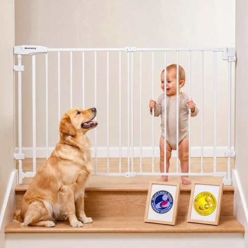 Mumeasy 30" Tall Baby Gate for Stairs & Doorways, No Bottom Bar Dog Gate by Mumeasy-FocusonBabyPetSafetyGate