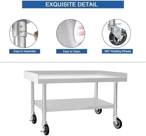 HARDURA Stainless Steel Equipment Stand with Casters 30"X48" - Image 6