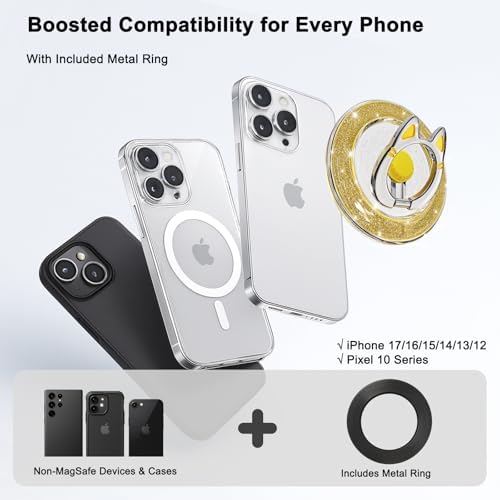 Magnetic Phone Ring Holder for MagSafe, Yellow-Gold - Image 2