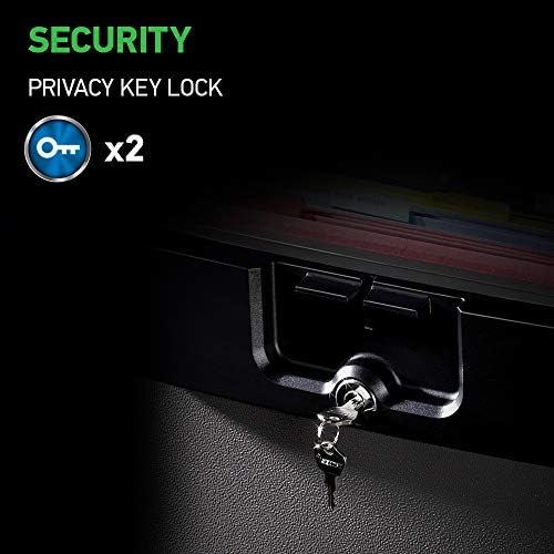 SentrySafe Black Fireproof and Waterproof Safe, File Folder and Document Box with Key Lock, 14.3 x 15.5 x 13.5 inches, HD4100 - Image 4