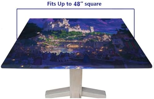 Fitted Tablecloth Square, Medieval Fantasy Pattern Printed on Oilproof Folding Table Square Cover, Great for Outdoor Picnics Patio Lunch, Fit for 48" x 48" Square Tables - Image 5