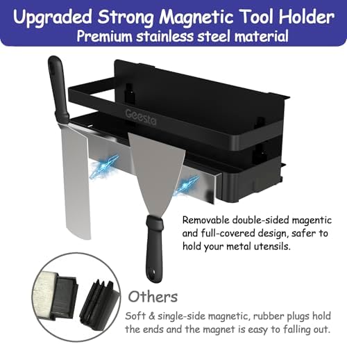 Geesta Upgraded Griddle Caddy for Blackstone 28"/36" Griddles/Weber Grill/Prep Cart, BBQ Grill Accessories Space Saver with Magnetic Tool Holder & Paper Towel Holder - Image 2