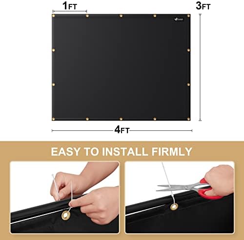 FLASLD Heat Shield Behind Grill, Fireproof Cover and Screen Protect Deck Railing from Grill, BBQ Fence Heat Shield for Wood Stove, Deck Railing Protector for Grill, Fireplace - Image 4