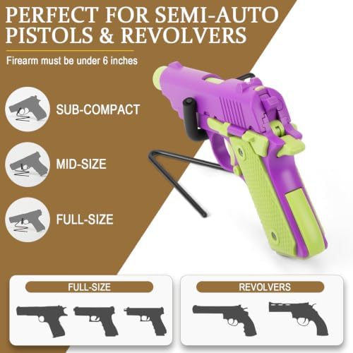 Yaocom 10 Pcs Rubber-Coated Pistol Display Stand, Desk Rest Style - Image 4