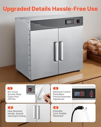 VEVOR Commercial Electric Food Warmer 4-Tier Stainless Steel Double-Door - Image 6