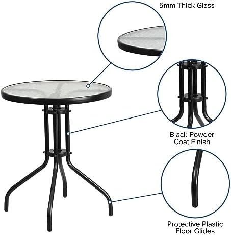 Flash Furniture 23.75 in Round Table, Black - Image 4