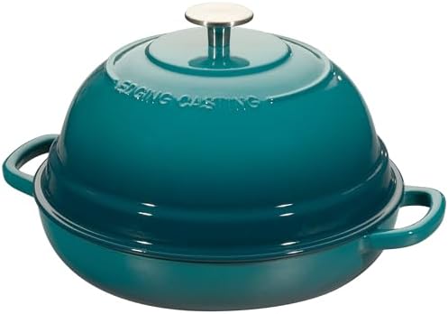 EDGING CASTING Enameled Cast Iron Dutch Oven Pot with Lid, Round Bread Oven for Homemade Sourdough Bread Baking, 6 Quart, Darkcyan - Image 2
