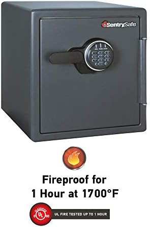 SentrySafe Black Fireproof Safe with Digital Push Button Keypad, Home Safe For Money, Documents, and other Valuables, 1.23 Cubic Feet, SF123ES - Image 2