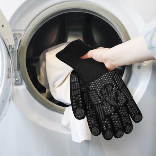BBQ Gloves, 1472°F Heat Resistant with Silicone Grip Oven Mitts - Image 6