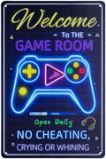 Welcome To The Game Room Metal Sign, Chic Wall Decor by WelcometoLUCDNC