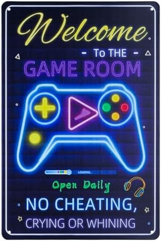 Welcome To The Game Room Metal Sign, Chic Wall Decor by WelcometoLUCDNC