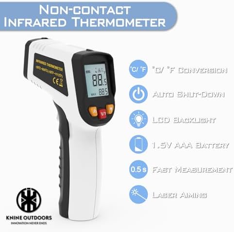 KNINE OUTDOORS Infrared Thermometer Gun, -58℉ to 1112℉ - Image 3