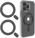KALAPOP Metal Rings,Ultra-Thin(0.4mm) for MagSafe Sticker,Magnetic Adapter,Phone Cases&Wireless Charger,Compatible with iPhone 16/15/14/13,Galaxy S24/S23/S22/Kindle (Black 2PCS Magnet Rings) by KALAPOP