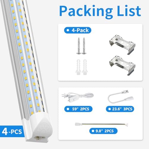 SHOPLED LED Shop Light 4FT, 50W 5000K Daylight White, 7500LM D-Shape - Image 7