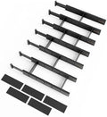 SpaceAid Bamboo Drawer Dividers with Inserts and Labels, Kitchen Adjustable Drawer Organizers, Expandable Organization for Home, Office, Dressers, 7 Dividers with 15 Inserts (17"-22" Black) by SpaceAid