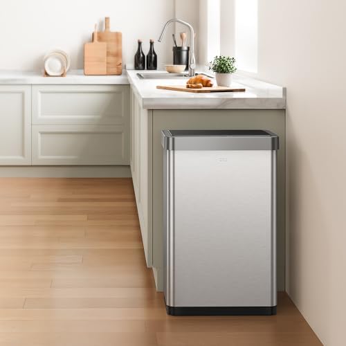 EKO Mirage X 80 Liter / 21.1 Gallons Motion Sensor Trash Can or Recycling Bin, Automatic Large Kitchen Trash Can Touchless, Stainless Steel - Image 3
