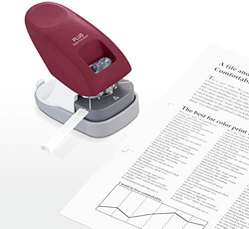 Plus Paper Clinch Desktop Staple-Free Stapler, Wine - Image 3