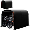 Bike Storage Shed Tent, Outdoor Bicycle Motorcycle Storage Shed with 210D Oxford Fabric PU2000 Waterproof for 2-5 Bikes, Bike Covers Shelter for Garden Tools, Toys, Lawn Mower (Black, Round L Size) by Unknown