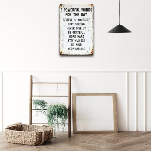 BEASTZHENG Inspirational Wall Art Metal Tin Sign Inspiring Positive Quotes Room Decor for Living Room Bedroom Classroom Gym, Motivational Wall Decor for Teen 8 x 12 Inches - Image 5
