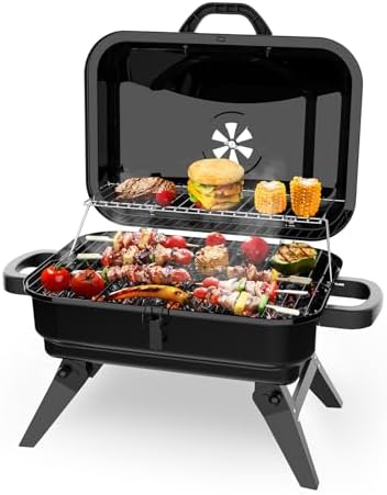 Portable Charcoal Grill, Small Foldable Tabletop BBQ Grill for Camping by EnjoyBBQLifeMoments
