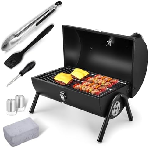 Joyfair Portable Charcoal Grill with Tools Set, Small Camping BBQ Grills by Joyfair