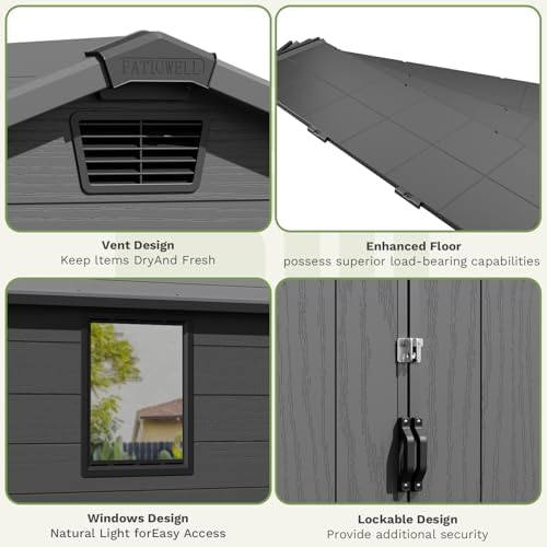 Patiowell Outdoor Plastic Storage Shed 6x6 FT, Resin Shed for Garden - Image 5
