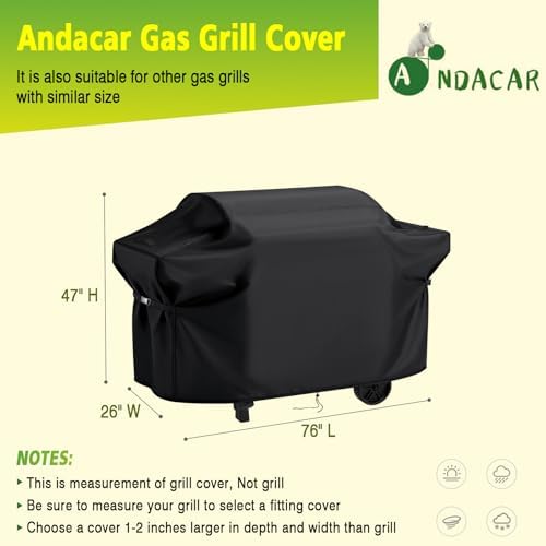 Grill Cover 76" for Nexgrill Oakford 1150 Pro Offset Smoker - Image 2
