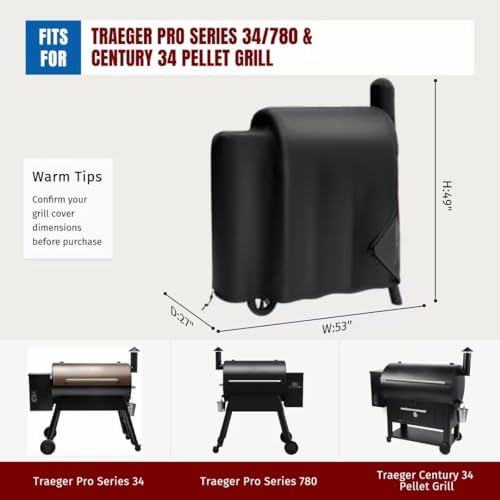 SHINESTAR Grill Cover for Traeger Pro 34/780 Series, Upgraded 900D Oxford - Image 2