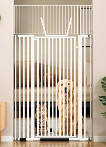 71" Extra Tall Pet Gate, 30-41" Wide Auto Close Tall Dog Gate with Extension Kits, No Drilling Pressure Mounted Cat Gate for Doorway, Stairs, Kitchen, Hallway by HomePage