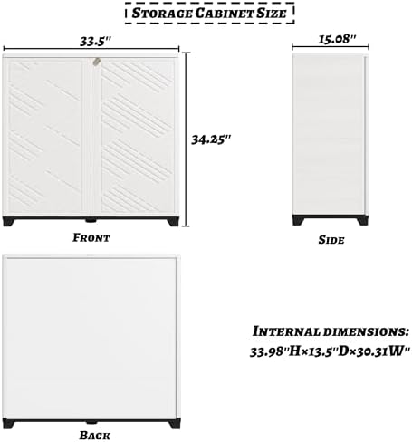 Mrosaa Outdoor Indoor Storage Cabinet,Resin Cabinet Waterproof White - Image 5