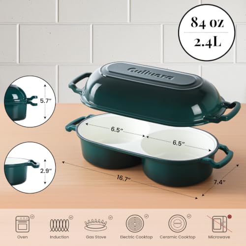 Cast Iron Double Dutch Oven, Mini Enamel Sourdough Bread Pan with Lid - Image 3