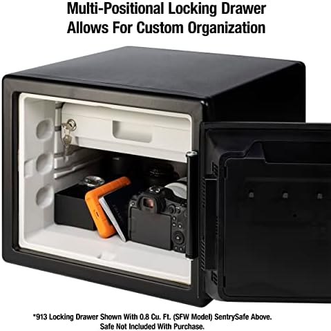 SentrySafe Locking Drawer for SFW082 and SFW123 Safes, Multi-Positional Shelf Accessory for 0.8 and 1.2 Cubic Feet Safes, 913 - Image 3