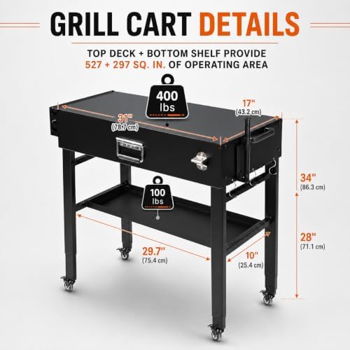 Hisencn Dual-Shelf Foldable Grill Cart for Blackstone&Ninja Woodfire - Image 2