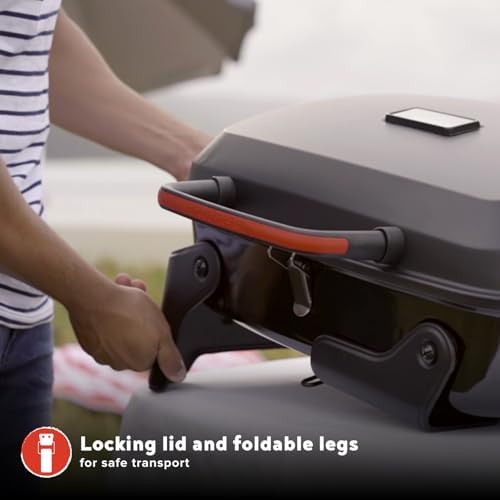 Megamaster Tabletop 1 Burner Gas Grill, Foldable Legs with Warming Rack - Image 6
