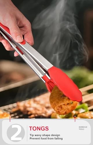 BBQ Grill Tool Set BBQ Accessories, Stainless Steel Grill Tools Grilling Accessories Grill Set Barbecue Grill Accessories for Outdoor Grill, Grill Utensils Grilling Tools Grilling Gifts for Men (4) - Image 3