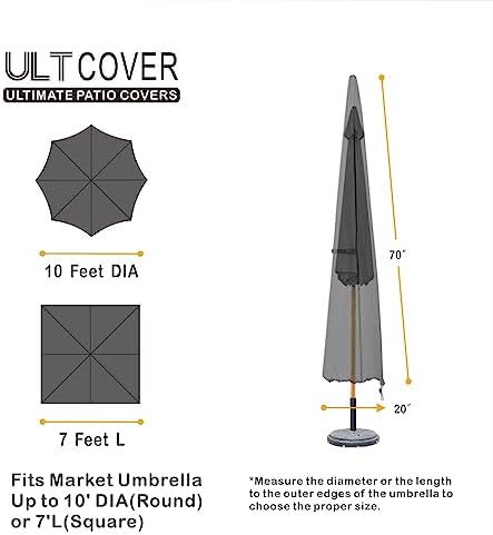 ULTCOVER Waterproof Patio Market Umbrella Cover - Image 2