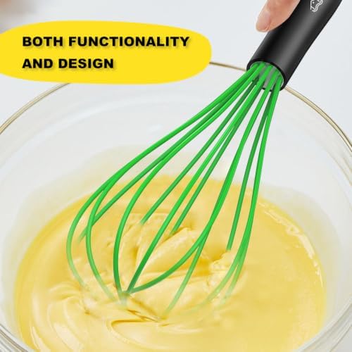 NileHome Silicone Whisk Set 8" 10" 12" Kitchen Whisk Multicolor,3-pack - Image 4