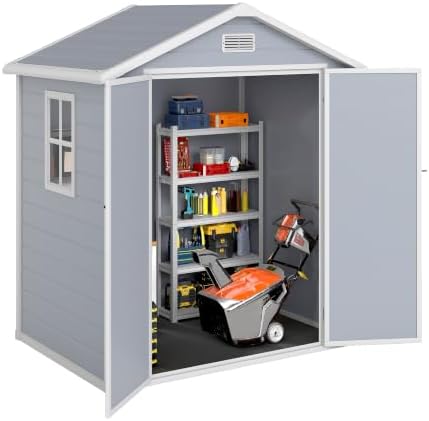 DWVO 6x4.4ft Outdoor Plastic Storage Shed with Floor & Window by DWVO