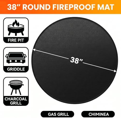 38" Round Fire Pit Mat for Solo Stove Bonfire - Fireproof Under Grill Mat for Outdoor Grill & Portable Camping Stove - Ideal Solo Stove Accessory - Image 2