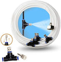 Misting Cooling System 50ft(15M) Misting Line 12 Stainless Steel Mist Nozzles 1/4" Outdoor Cool Mister for Patio Garden Umbrellas Greenhouse Fan Trampoline Waterpark - White Pipe by SdeNow