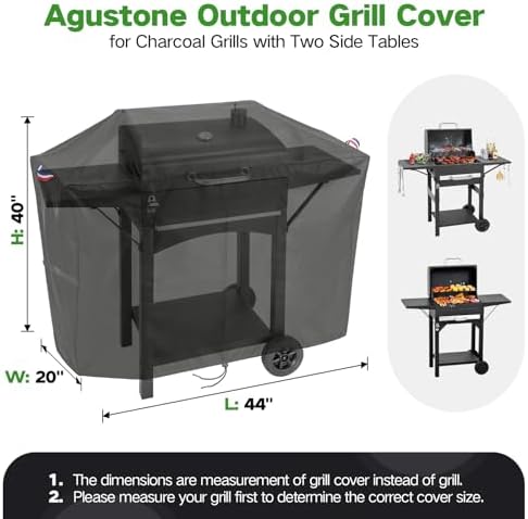 44 Inch Grill Cover for Charcoal Grills with Two Side Tables - Image 2