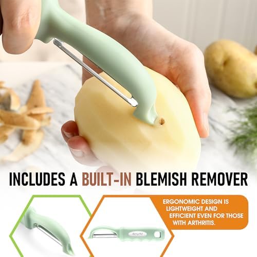 Spring Chef Swivel Vegetable Peeler with Ergonomic Handle, Pistachio - Image 5