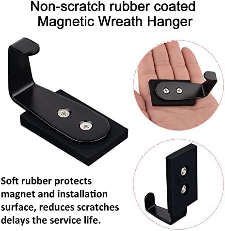 ULIBERMAGNET 2 Pack Magnetic Wreath Hooks and Strong Magnetic Storage Hooks,Heavy Duty Magnetic Garage Storage Tool Organizer for Indoor & Outdoor Hanging Towel Coat Umbrella BBQ Grill - Image 3