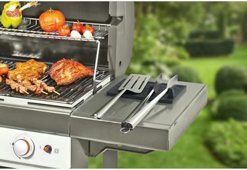 Outset Grill Mat Utensil Holder with Tong Station, 9.5" x 6", Silicone, Black - Image 5